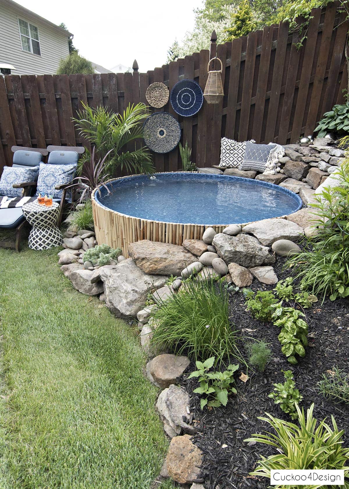 our original stock tank set-up with pool liner
