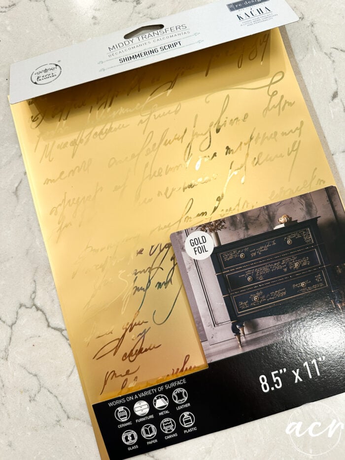 gold transfer on counter top