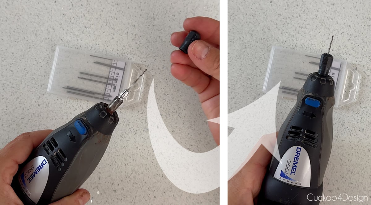attaching a very small drill bit to your Dremel