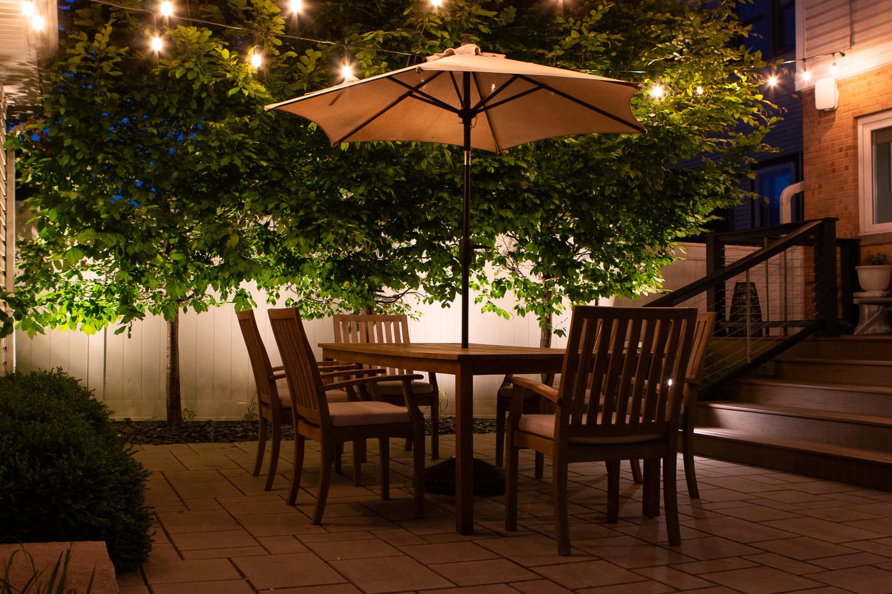 Tour our backyard at night