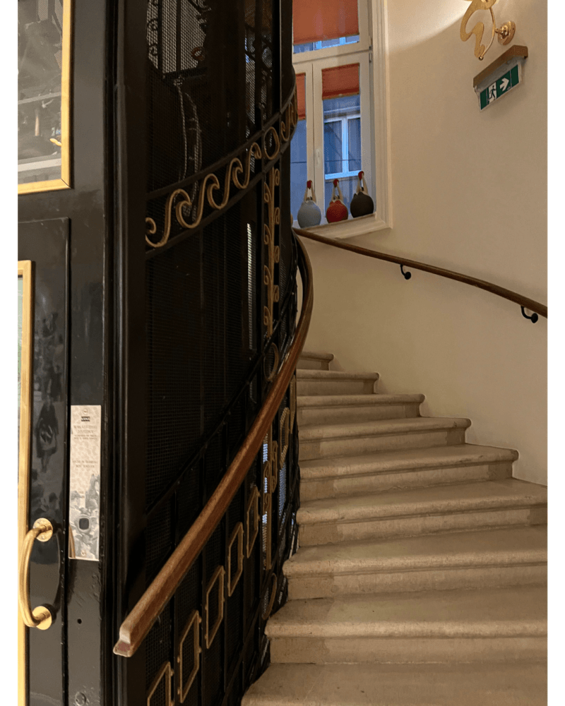 Stone staircase and the elevator