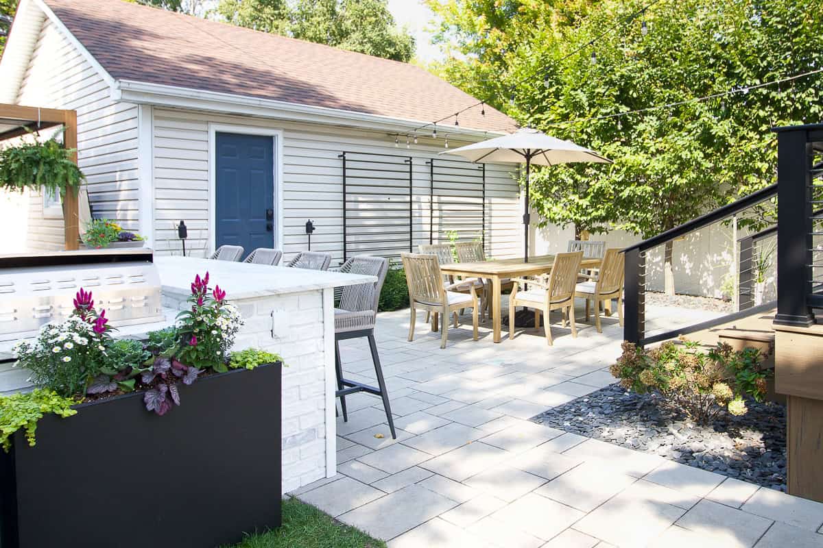 Our new outdoor kitchen in our backyard